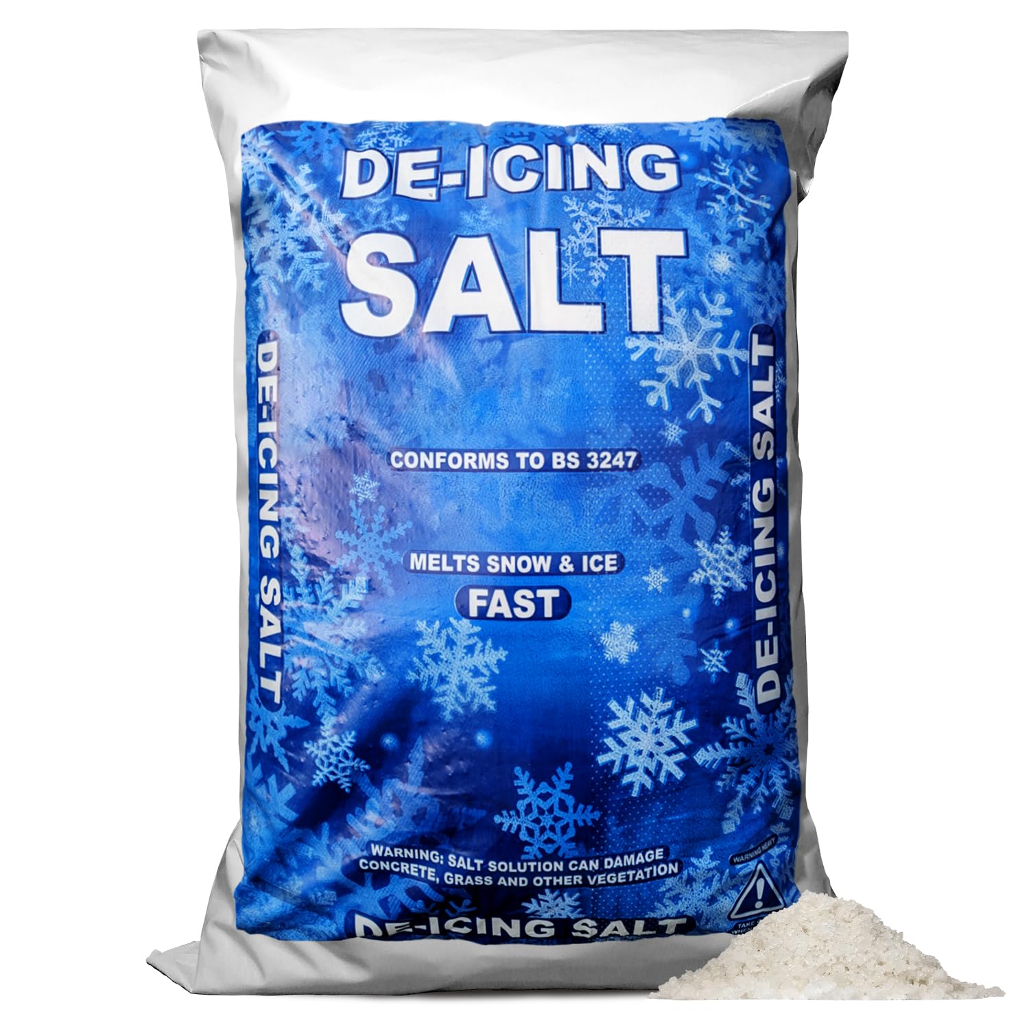 Elixir Gardens | De-Icing Rock Salt | Quantities from 1kg-20kg | From 20 sq.m-500sq.m Coverage | Perfect for Melting/Gritting Ice & Snow on Paths, Drives, Pavements & Steps | White De-Icer | 20kg Bag