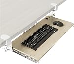 Keyboard Tray Under Desk Pull Out with Extra Sturdy C Clamp Mount System, 27.3 (32.5 inch Including Clamps) x 11 Inch Slide-Out Platform Computer Drawer for Typing Vintage AX01WG01