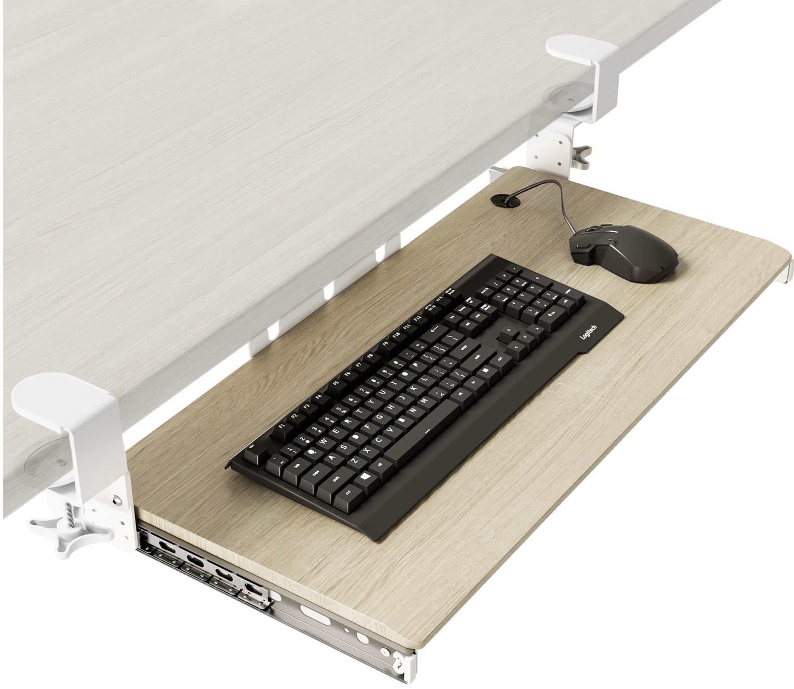 Toetsenbordlade onder bureau met extra stevige C-klem, 64