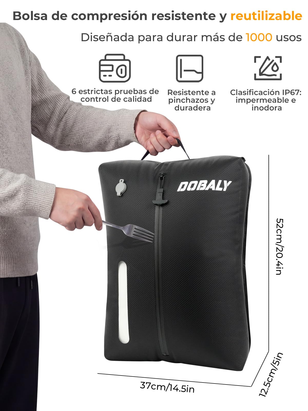 Bolsas de Vacío Profesionales para Viajes con Bomba, Bolsas de Compresión al Vacío Reutilizables IP67 para Maletas y Mochilas, son Ligeras y Duraderas,24L (2 Unidades +Bomba Inalámbrica)