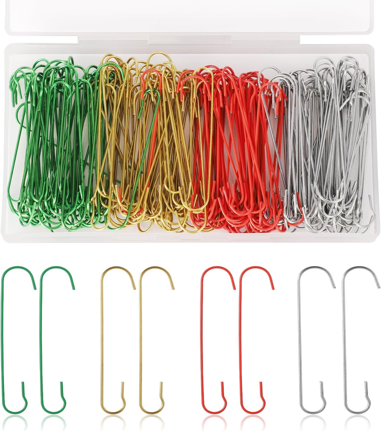 200pcs Christmas Ornament Hooks, 2.4x0.5 inch C Shaped