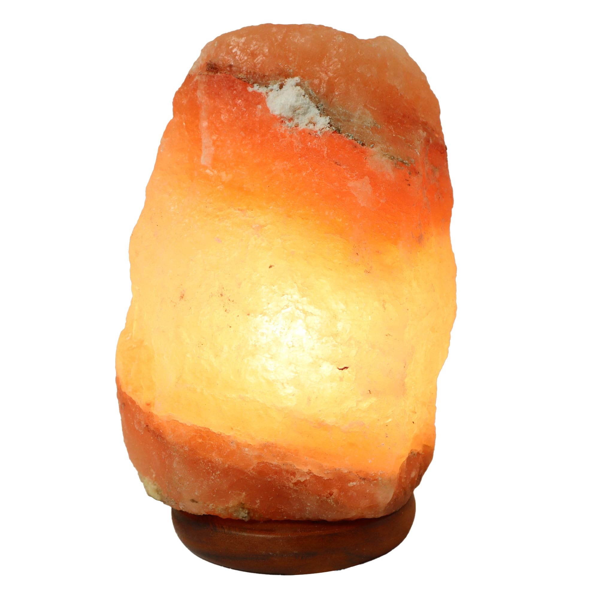 Navoys 3-4kg Natural Himalayan Salt Lamp - 100% Hand Crafted Pink Rock Salt, Releases Negative Ions, Purifying Therapeutic Properties, Wooden Base, Night Lamp, from Foothills of The Himalayas