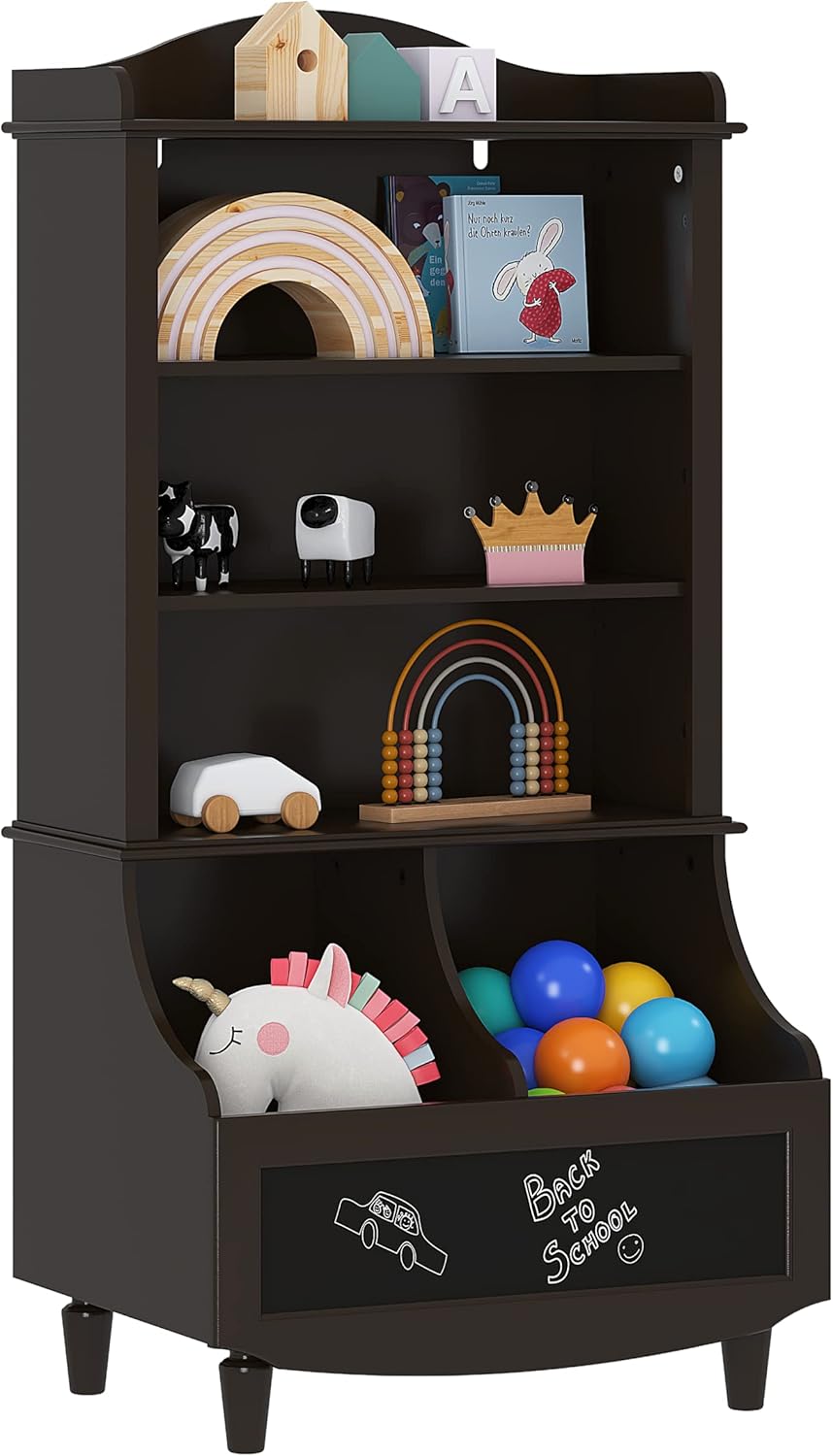 UTEX Kids Toy Storage with Bookcase, Kids Bookcase with