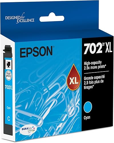 Miniatura 24 de Epson T702XL120 DURABrite cartucho de tinta de capacidad ultra-alta, Negro Negro -,Magenta,Paquete combinado negro y color.,Cian,Amarillo