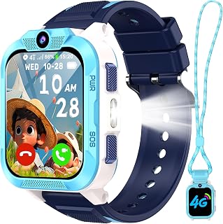 Reloj Inteligente Niño, 4G Smartwatch con Videollamadas, Chat de Voz, GPS, 1.85" Smartwatch Niño con Ilamadas, Linterna de dos Colores, Despertador, Podómetro, Calculadora, Batería Grande de 850 mAh