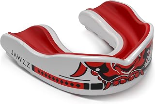 Adult Mouth Guard Sports – Boil and Bite Football Mouth Guard for Ages 12+ & Mouth Guard Case – Adult Mouthguard for Football, Boxing, Lacrosse, Hockey, Rugby & MMA by Jawzz Mouthguards | Red