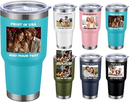 48 Pack Custom Water Bottle Personalized 30oz Insulated Coffee Tumbler Stainless Steel Materials Customizable Images Text Logo Corporate Name suitable for Women Travel Holiday Gifts