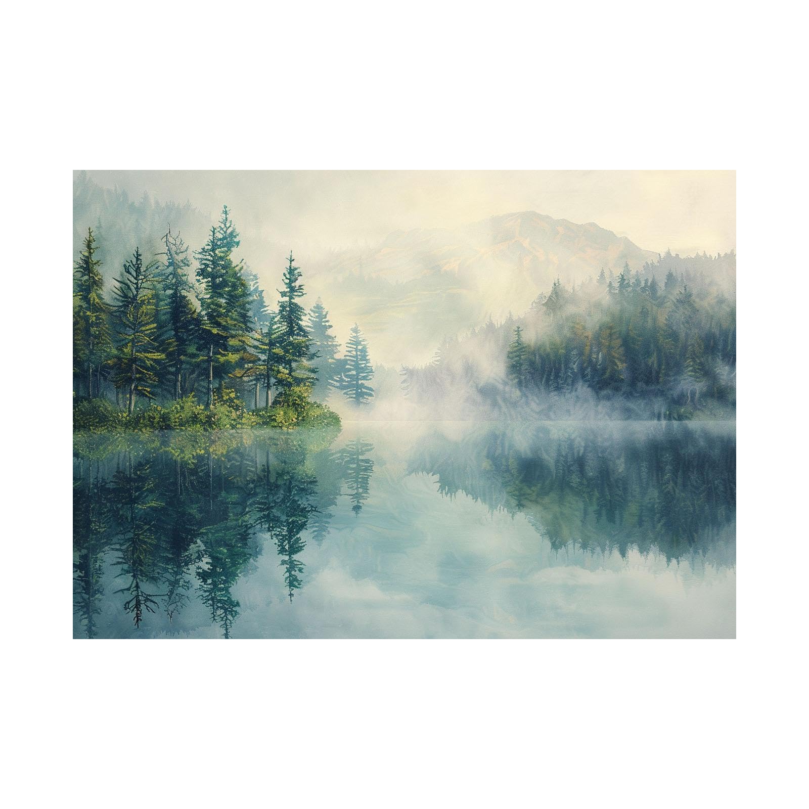 Peinture paysage forestier pour décorer un salon ou restaurant - 8