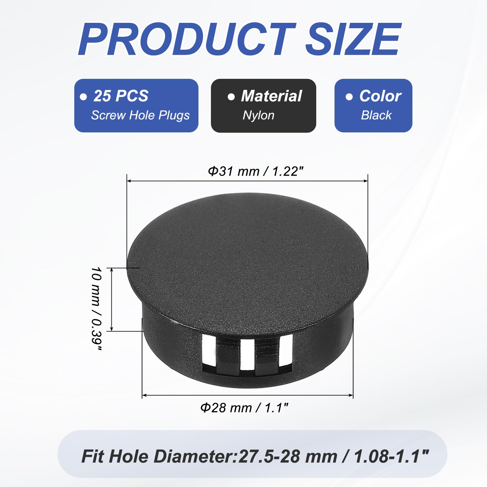 PATIKIL 28mm/1-1/8" Plastic Hole Plugs - Image 2