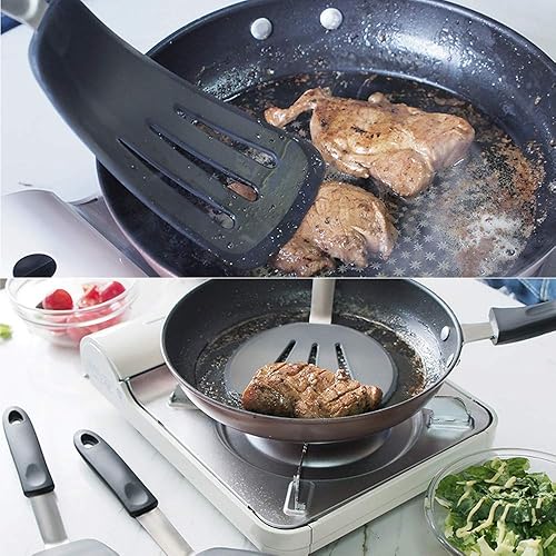 Miniatura 5 de Silicone Flexible Turner Spatula- Fish Spatula-600F Heat Resistant-Rubber Kitchen Spatula (Long)