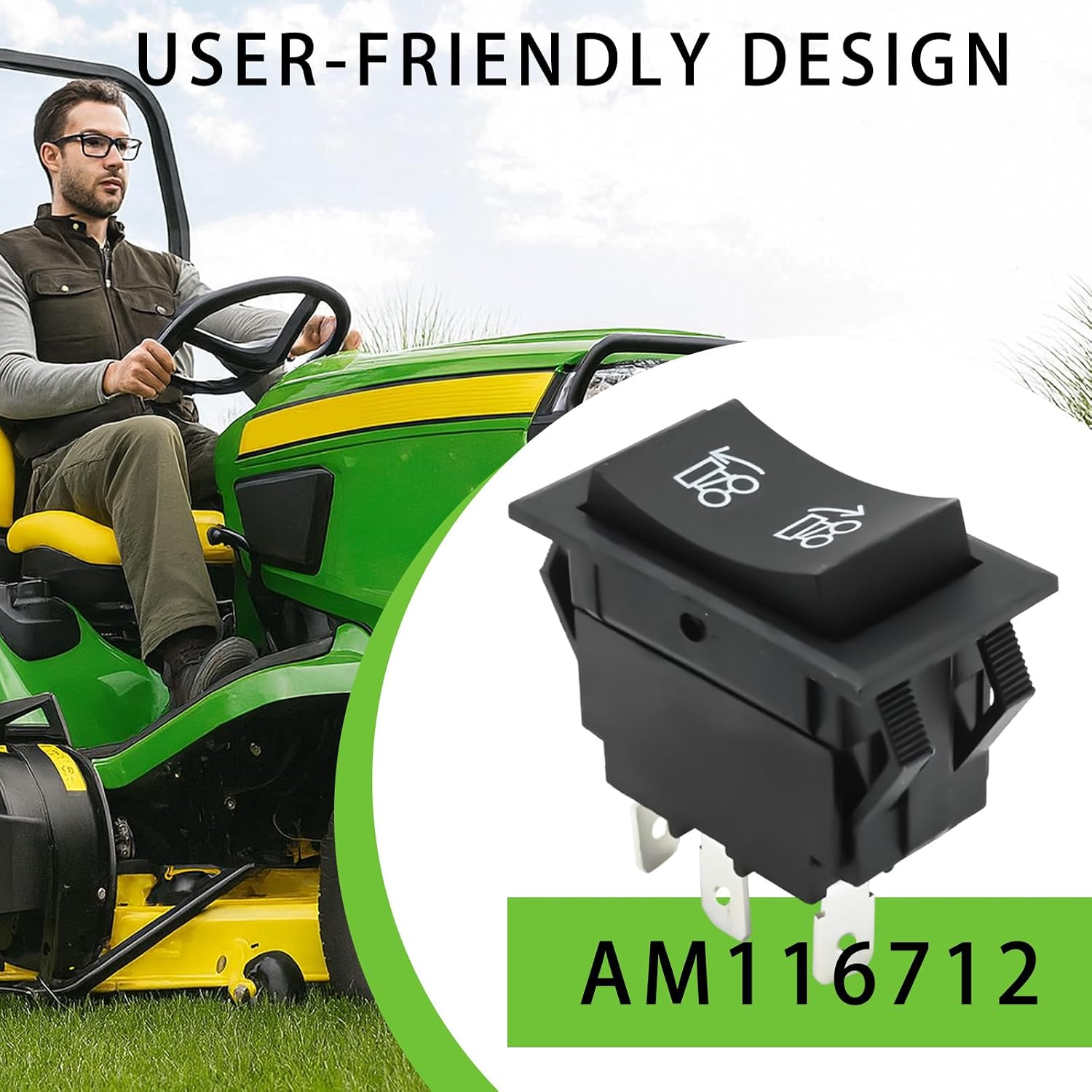 Power Lift Rocker Switch AM116712 AM121387 Compatible with John Deere Gator 1445, 1735, 850D, 550, 855D, 625i, 825i, 6x4, 4x4