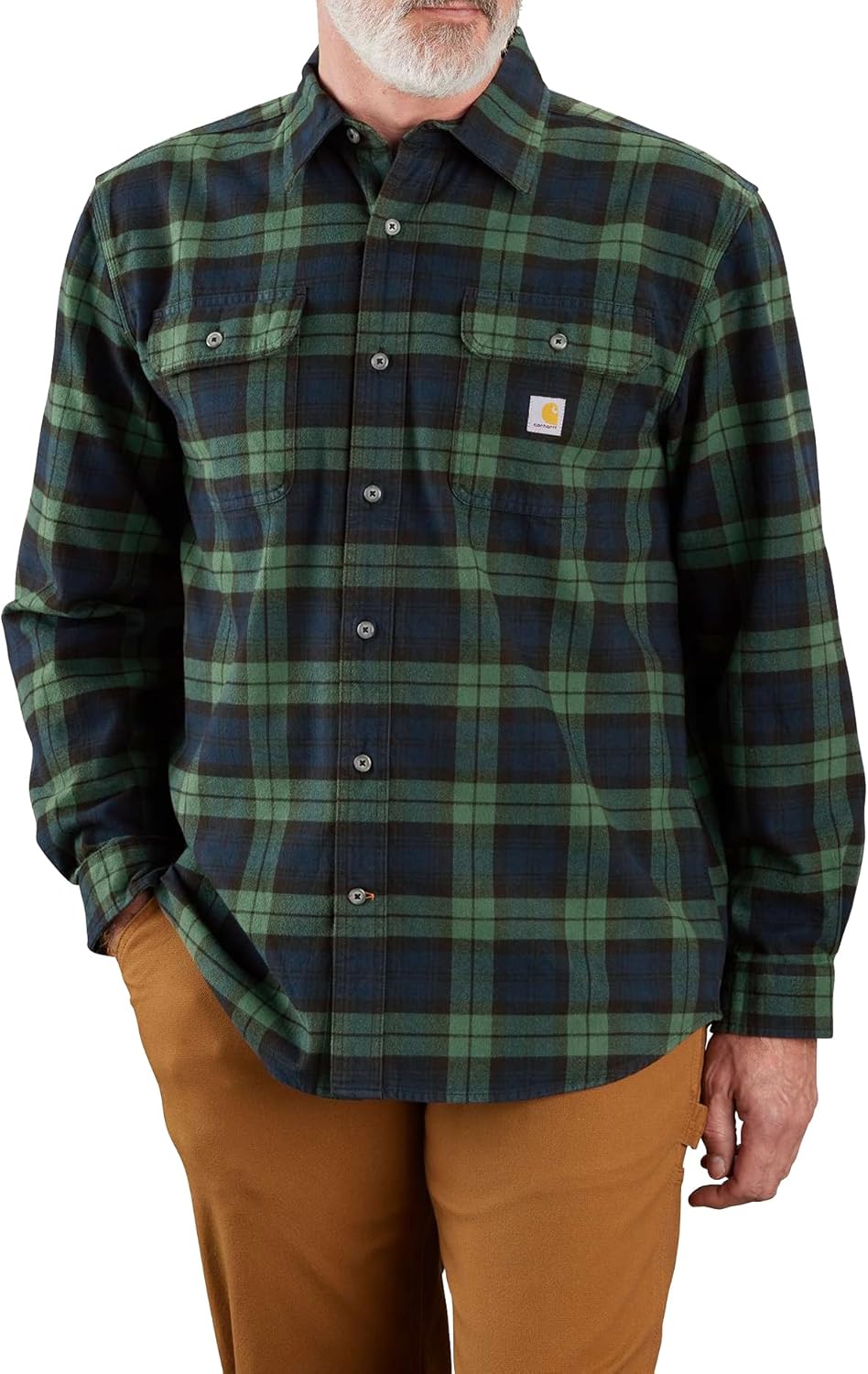 Carhartt Men’s Loose Fit Heavyweight Flannel Long-Sleeve Plaid Shirt - Image 2