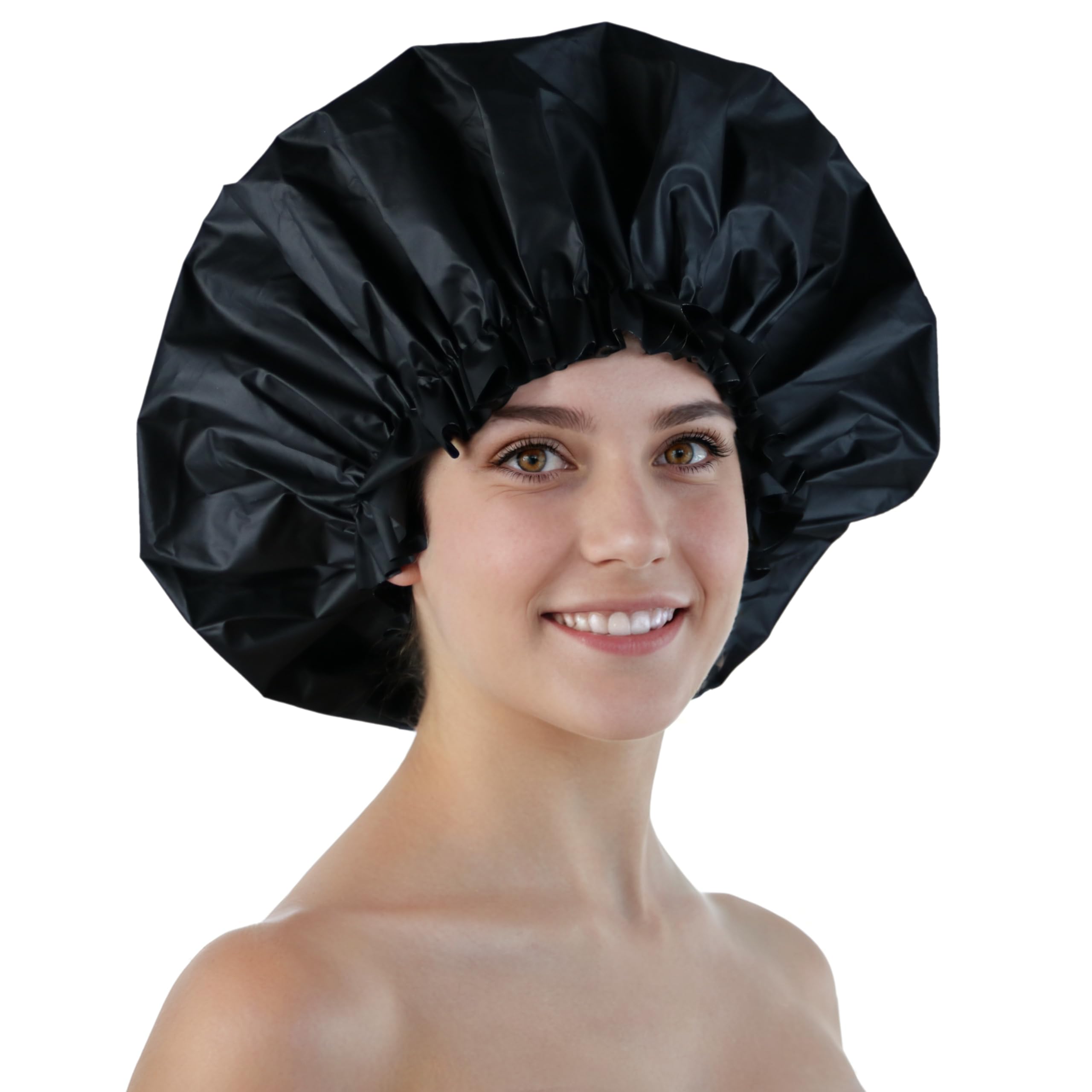 Gorro grande protector del cabello. 40cms + Bolsita de Almacenamiento. Para mujer y hombre. Impermeable. Útil para la ducha y trabajos con polvo. PEVA de alta calidad
