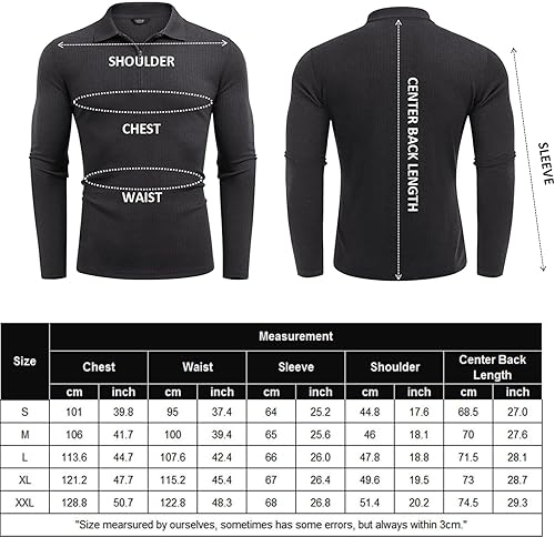 Miniatura 6 de COOFANDY Camisetas musculares para hombre, manga larga, con cremallera de un cuarto, camiseta de entrenamiento elástica y ajustada