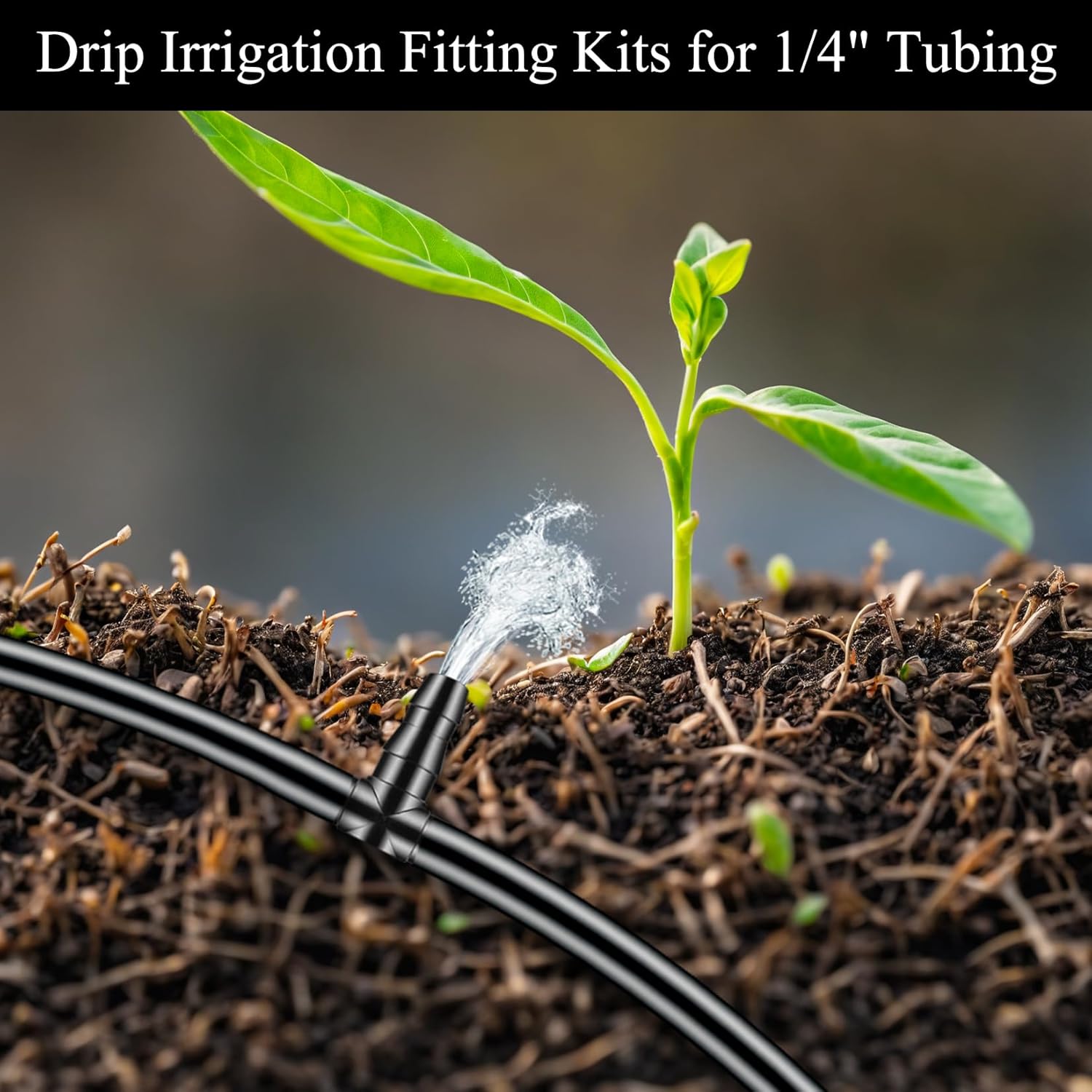 192Pcs Barbed Connectors Drip Irrigation Kits, 1/4''Tubing Barbed Hose Irrigation Fittings Kits for Garden Lawn Flower Pot (4-Way Connector, Straight Barb, Elbows, Single Barb, Tees, End Plug)