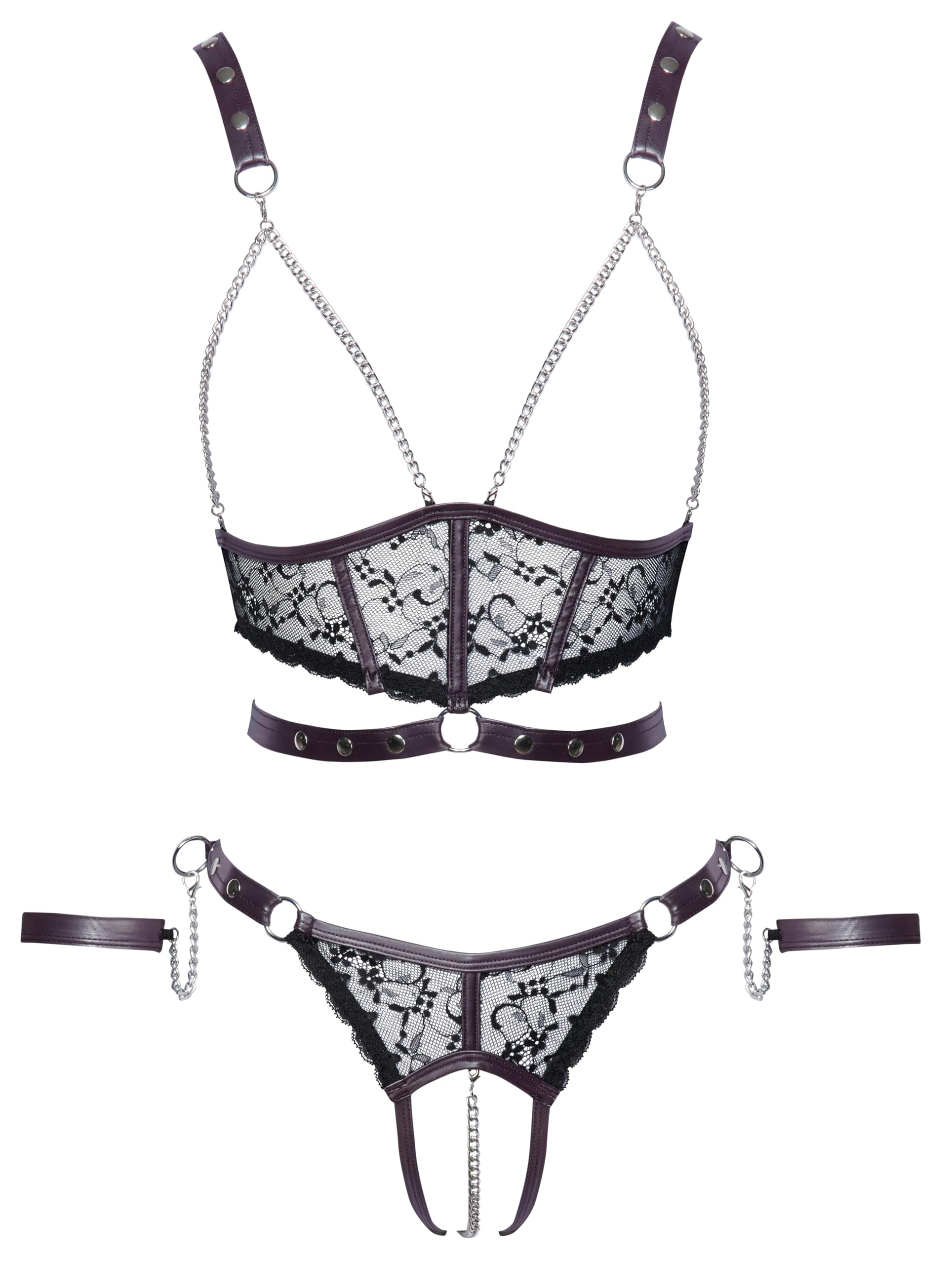 Cottelli Bondage Ouvert Set, Schwarz, M
