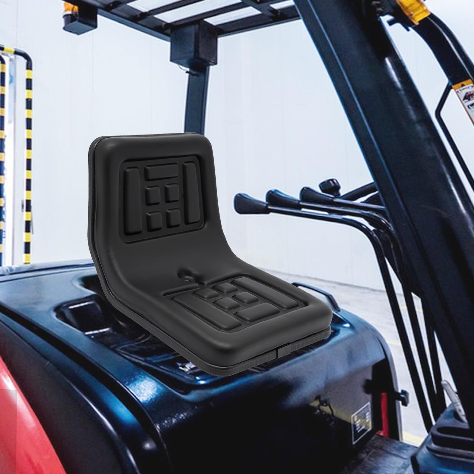 Sedile universale per trattore con rivestimento in PVC - Sedile da trattore imbottito con capacità di carico 100 kg, regolabile di 15 cm, telaio in acciaio resistente alla ruggine per trattore