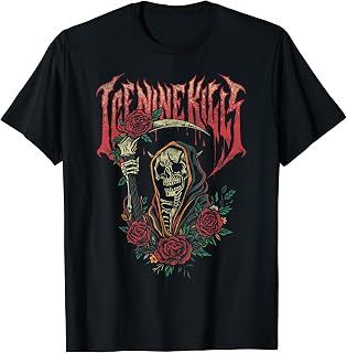 Grim Reaper Tattoo T-Shirt, Black, S