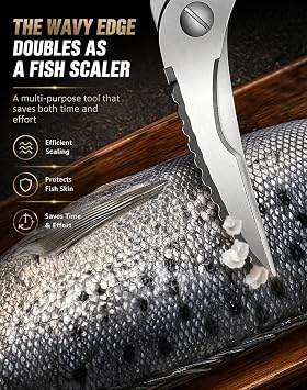 Stainless Steel Bone-Cut Kitchen Scissors, Heavy Duty Kitchen Scissors for Bone Cutting, Poultry Shears with Spring Loaded Handle, Multi-Function Snips for Chicken, Meat, Fish, Vegetables (Style A)