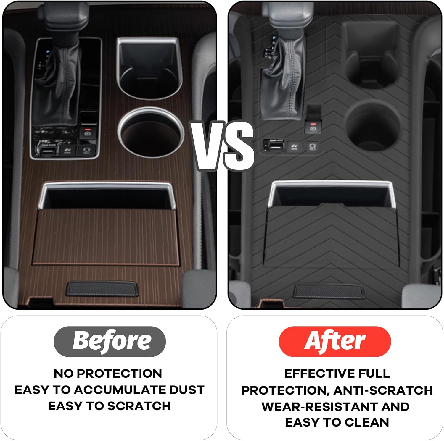 Car Center Console Gear Shift Panel Trim Cover with Toyota Sienna 2022 2023 2024 2025 Accessories Soft Silicone Side Storage Bag for Key,Phone,Glasses,Tissues,Credit Card-Black