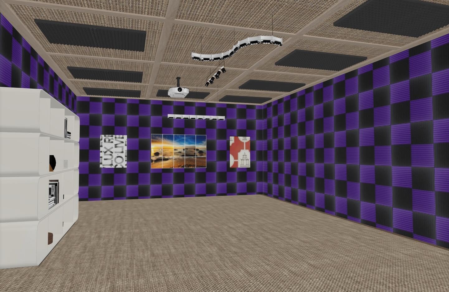 52 Pack 12 "X 12 "X1" Acoustic Panels Studio Soundproofing Foam Wedge Tiles, (24Black+24purple)