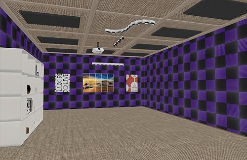 Miniatura 2 de Paquete de 96 azulejos de pared de espuma acústica Absorb the eco, diseño de cuña para estudio, color morado y negro, 12 x 12 x 1 pulgada