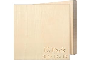 12 Pack 1/16 Basswood Sheets for Cricut, 12x12 Inch Thin Balsa Wood