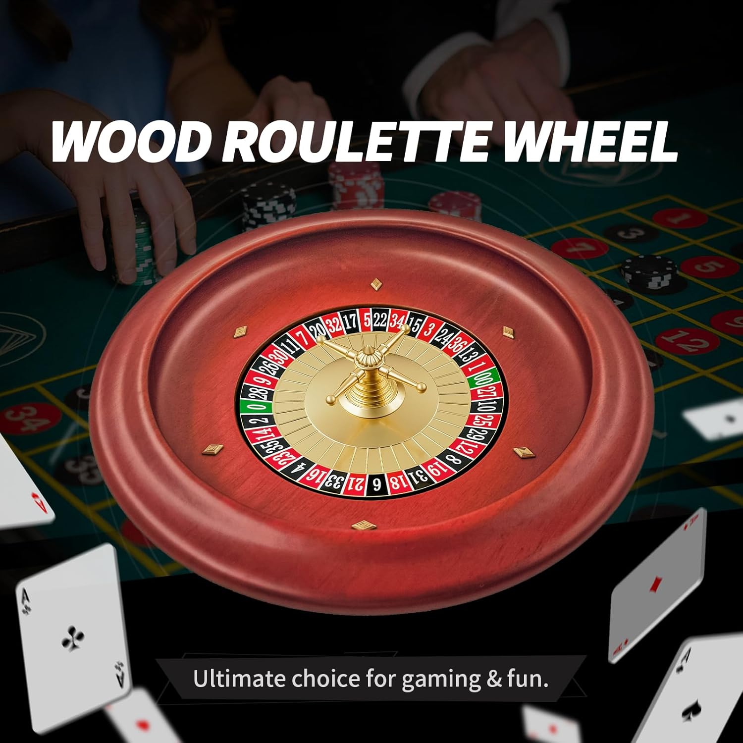 Russian Wooden Roulette Game,11Inch Roulette Wheel Set, Casino Gaming Table, Roulette Game