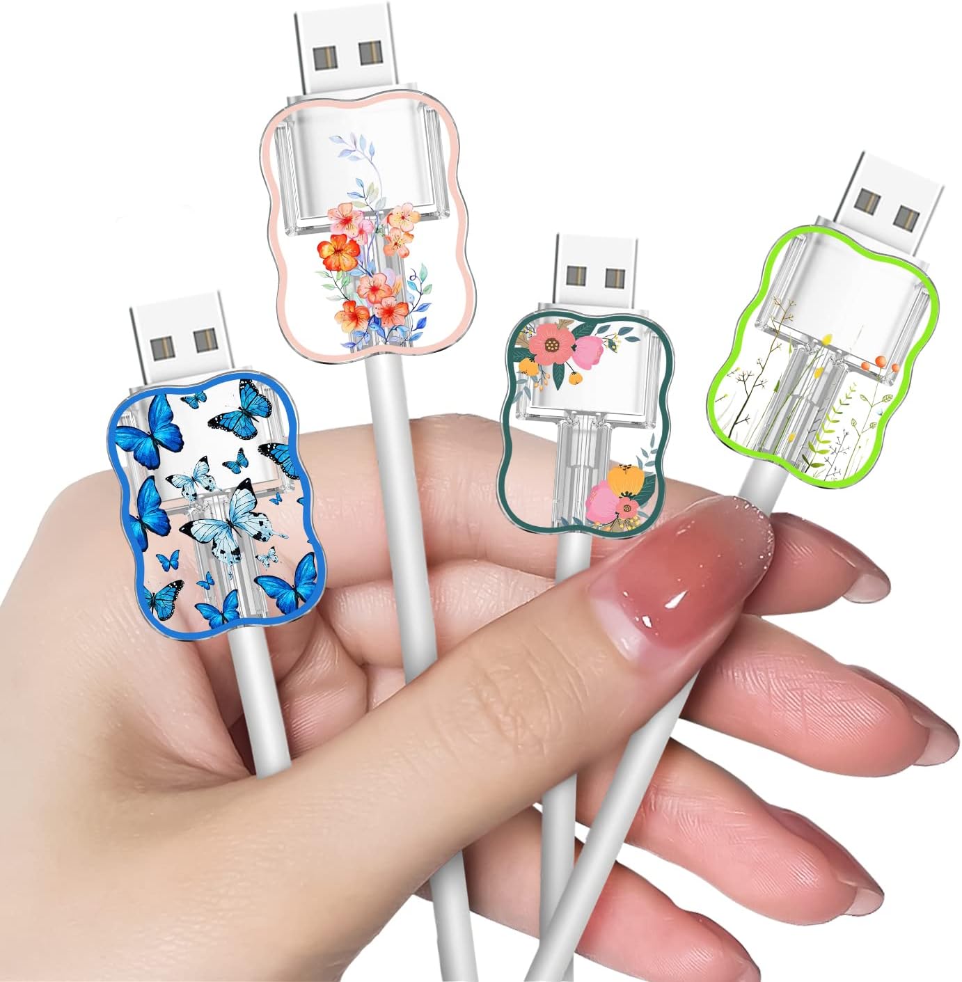 Cute Flower Phone Charger Cable Protector for Samsung