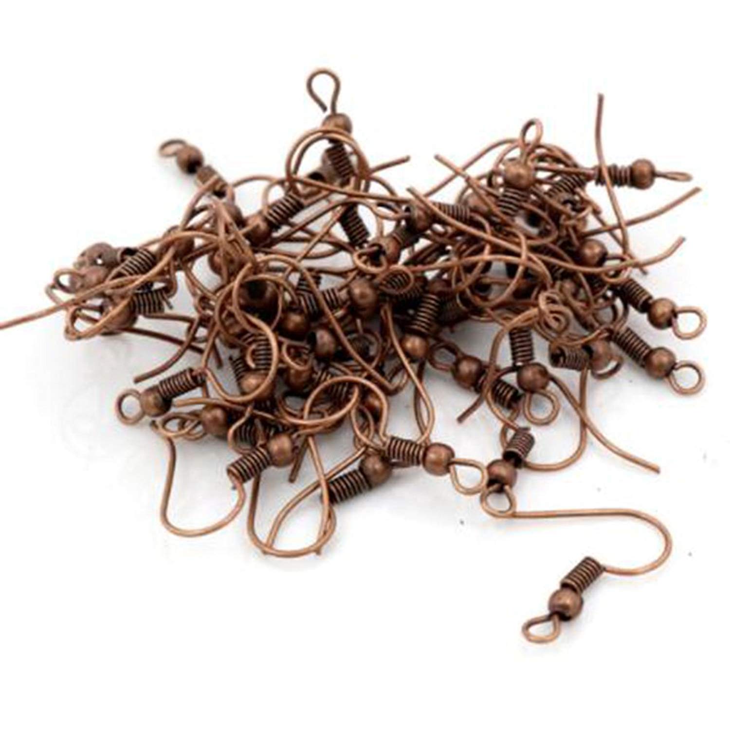 100 Pcs Copper Earring Hooks – Fish Hook Style Metal Ear Wires for DIY Jewelry Making, Lightweight Hypoallergenic Earring Findings for Handmade Earrings and Crafts-image-36