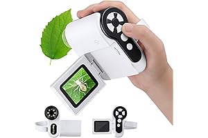 Microscope for Kids 10-12, Portable LED Kids Microscope with LCD Screen & 32GB SD Card