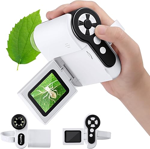 Microscopio para niños, microscopio portátil para niños 1000X con 6 luces LED ajustables, pantalla LCD de 2 pulgadas, mini microscopio portátil USB disponible en Yaxa Peru
