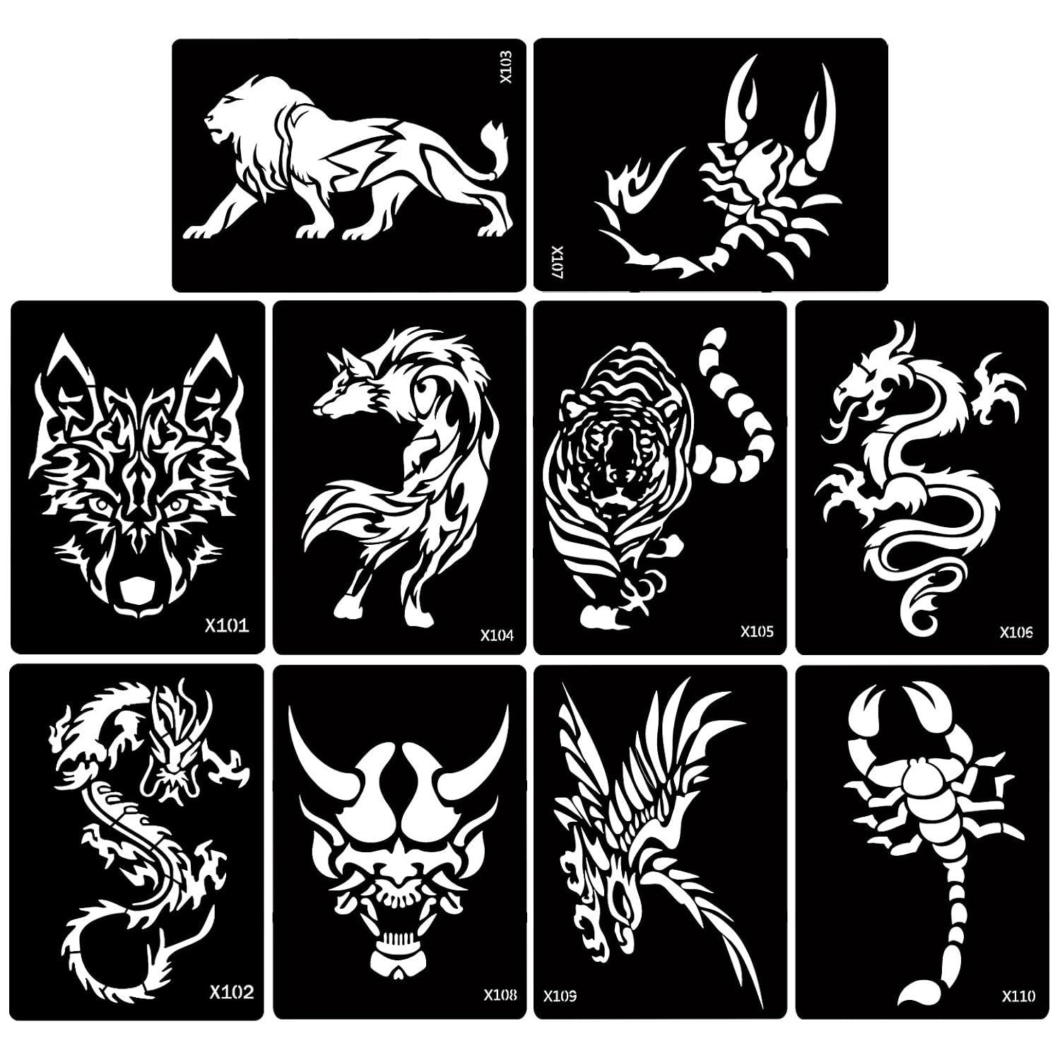Kotbs Animal Tattoo Stencil Kit - 5 Sheets, Philippines | Ubuy