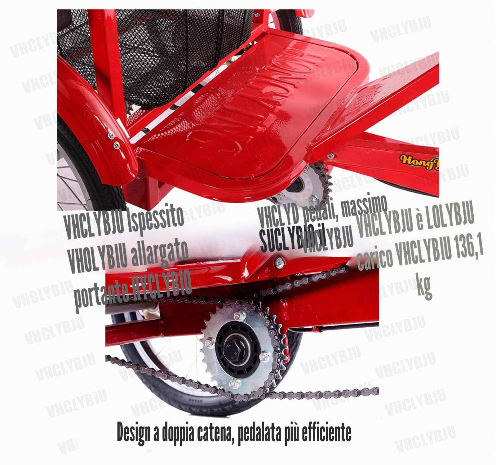 Triciclo per adulti per donna Triciclo pieghevole da 20 pollici con sedile posteriore + cesto allargato per due persone per viaggiare triciclo carico massimo 390 libbre (BLACK)