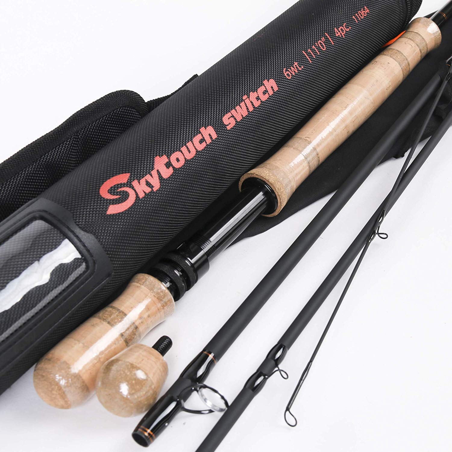 MAXIMUMCATCH Two-handed Switch & Spey fly rods fast action Fly Fishing rod with cordura tube (Skytouch Switch, 11074)