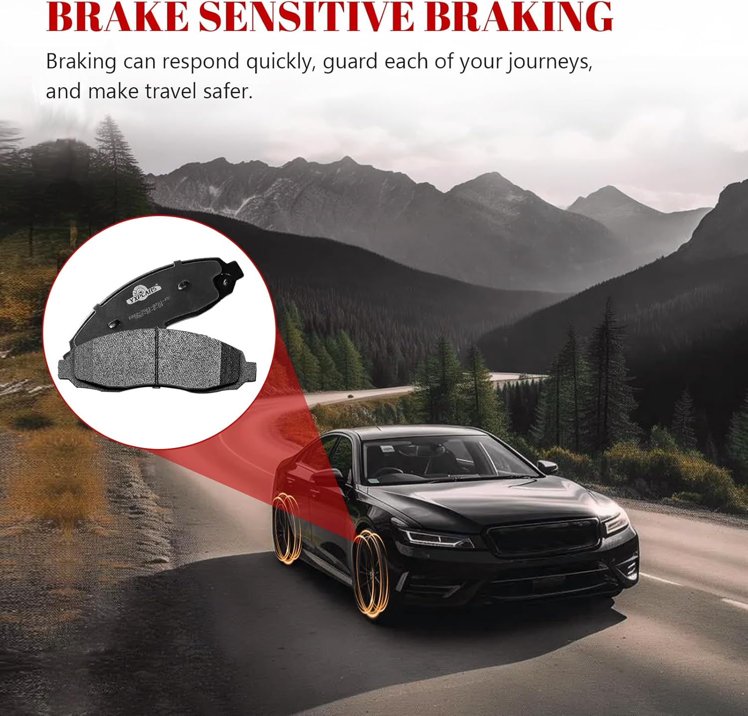 Front and Rear Ceramic Disc Brake Pads Set Replacement for Dodge Dakota 2003-2004