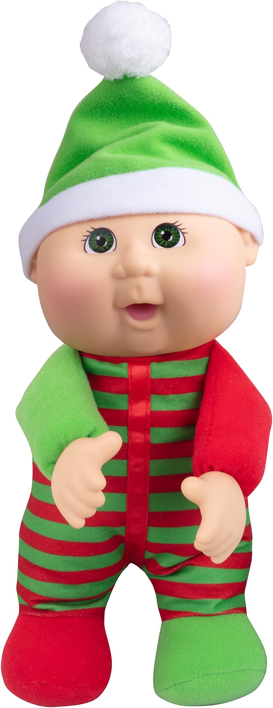 Jazwares Cabbage Patch Kids Cutie 9", Kane The Holiday Elf Baby Doll - Collectible, Adoptable Doll Toy - Great for Girls and Boys