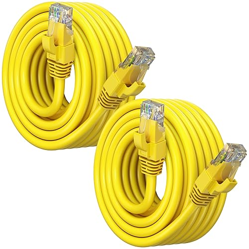 Miniatura 22 de Maximm Cable Ethernet Cat 6 de 30 pies (paquete de 2) – Cable LAN de alta velocidad, cable de Internet, cable de conexión y cable de red – UTP, 10