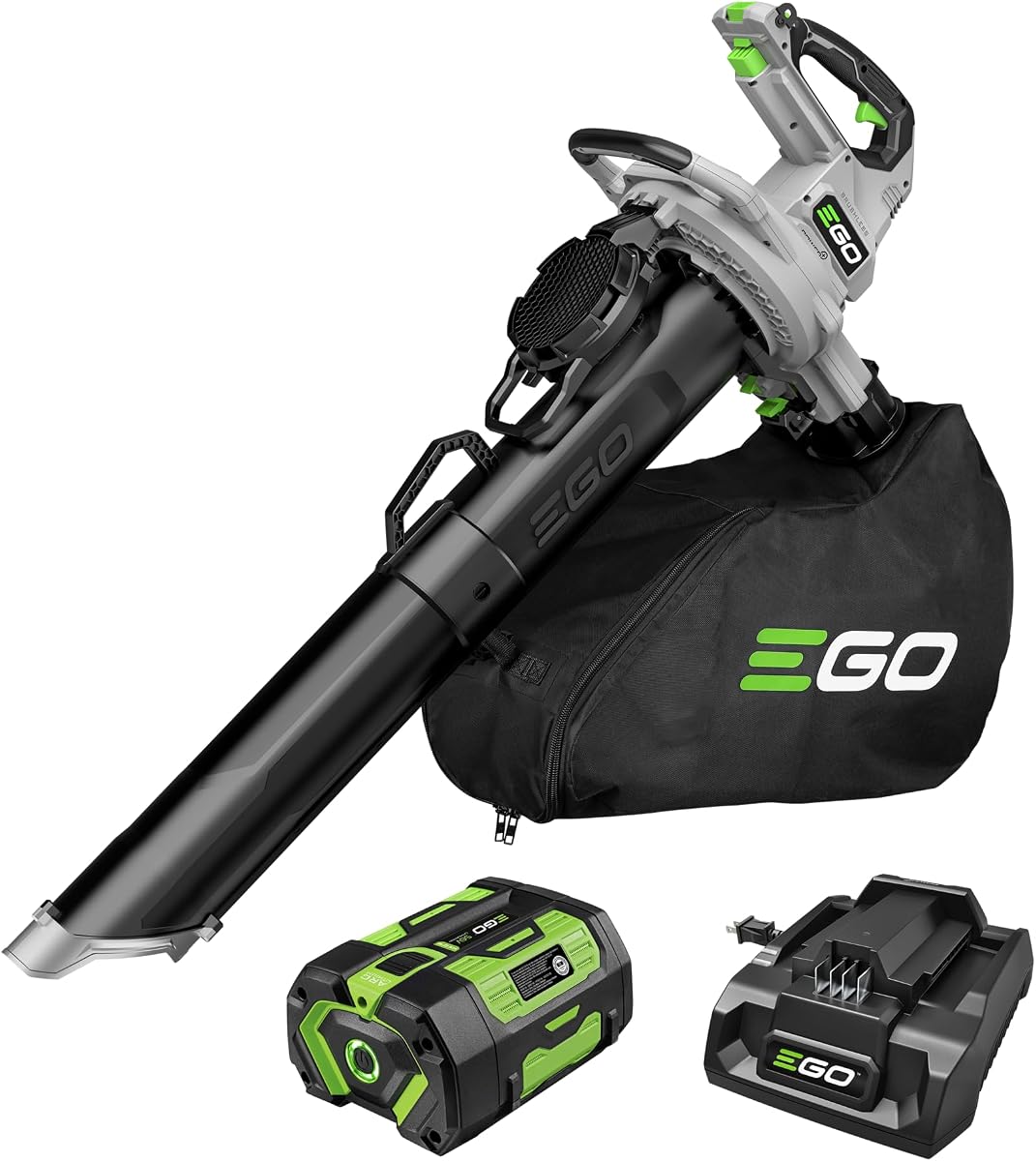 EGO Power+ LV5005 Leaf Vacuum and Mulcher with 500 CFM Blower, 6.0Ah Battery and 320W Charger Included