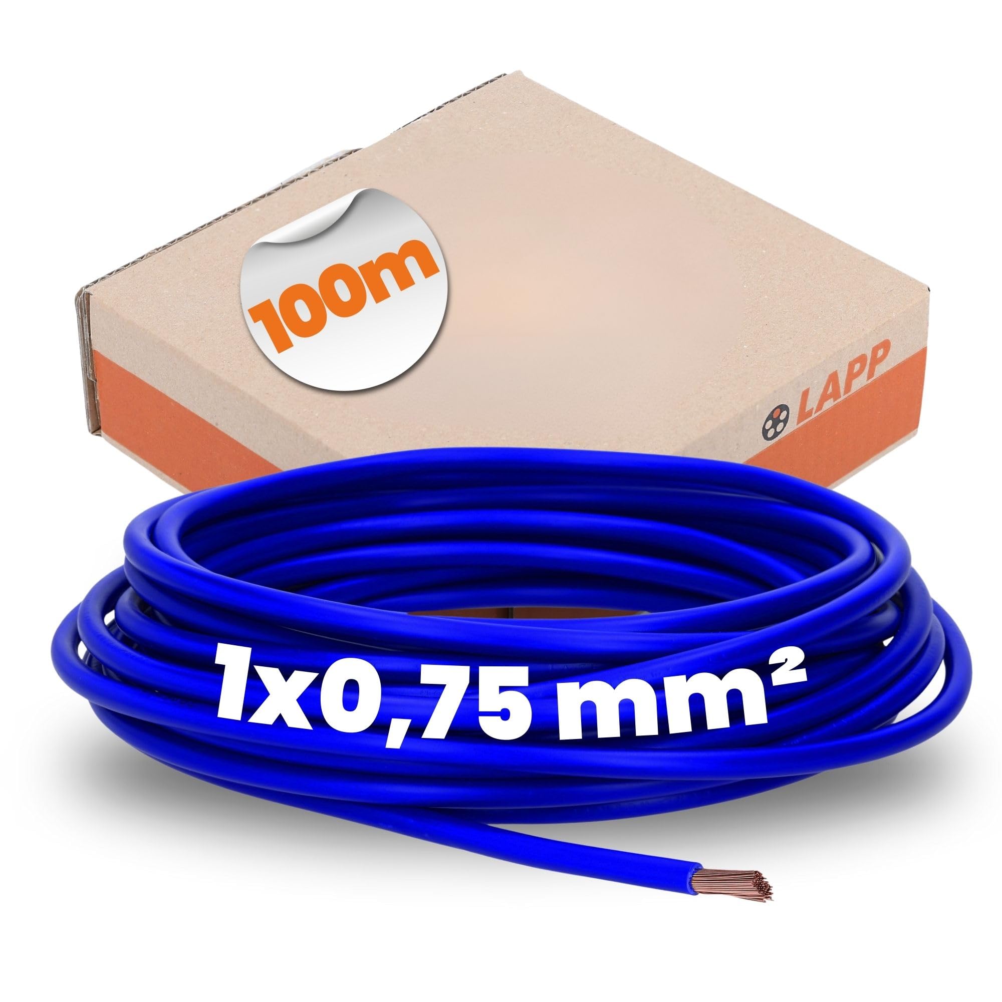 Fil H05V-K 0.75 mm² bleu outremer Lapp 4510162 conducteur souple 100m