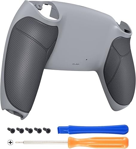 Miniatura 9 de eXtremeRate Black Performance Rubberized Grip Custom Back Plate Bottom Shell Compatible with ps5 Controller, Replacement Back Shell Cover Compatible