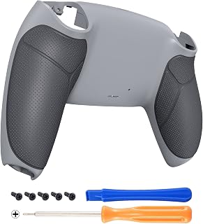 eXtremeRate Rückseite Abdeckung Case kompatibel mit ps5 Controller, Custom Backplate Gummiert Griff Rückgehäuse Shell Cover Ersatzteile für ps5 Controller BDM010/020/030-Neu Hoffnung Grau&Klassik Grau