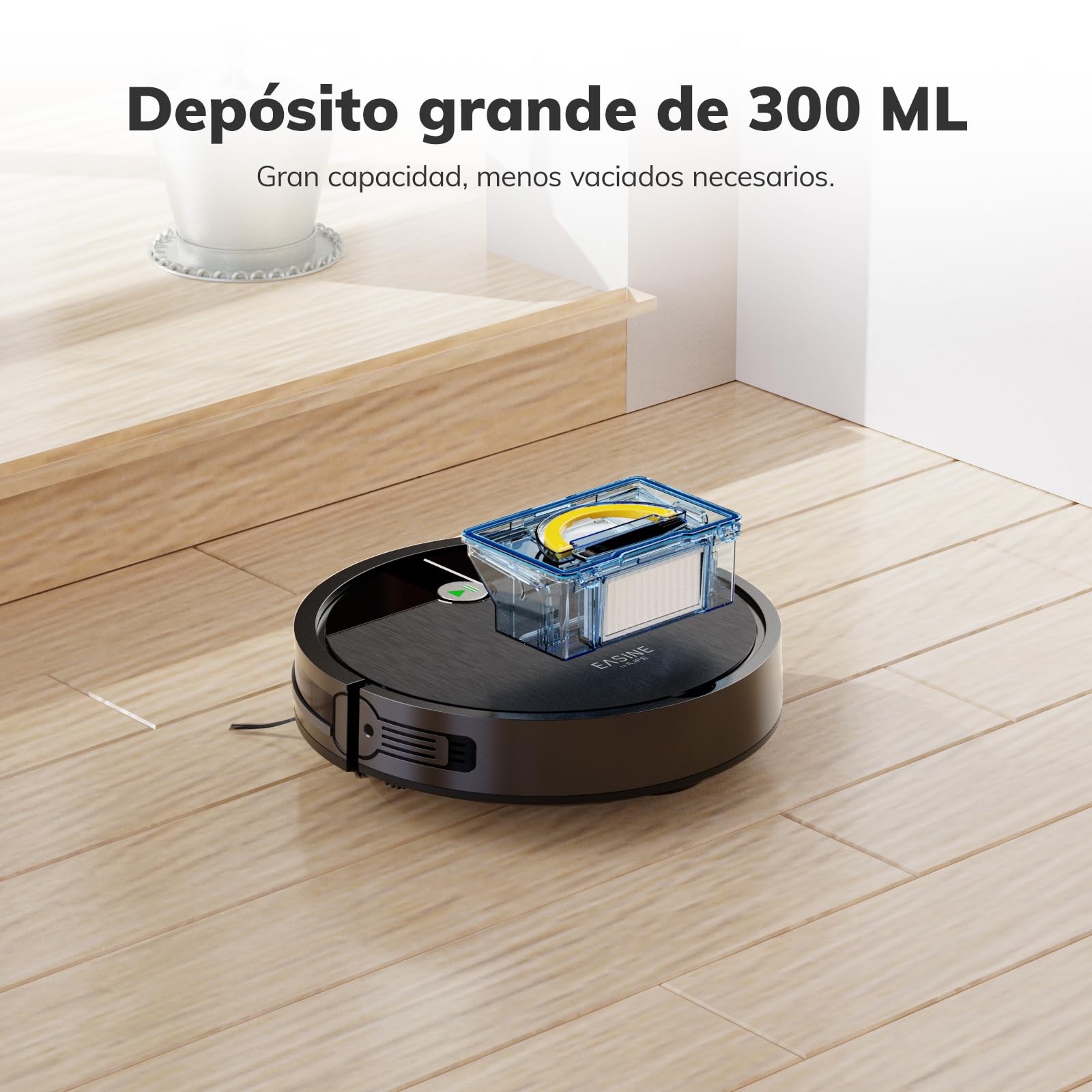 E3 Robot Aspirador Ultrafino sin Enredos para Pelo de Mascotas | Autonomía 120min, Programable, Autocarga, Sensor Anticaida, Cepillos Dobles, Suelos y Alfombras, con Mando a Distancia, Negro
