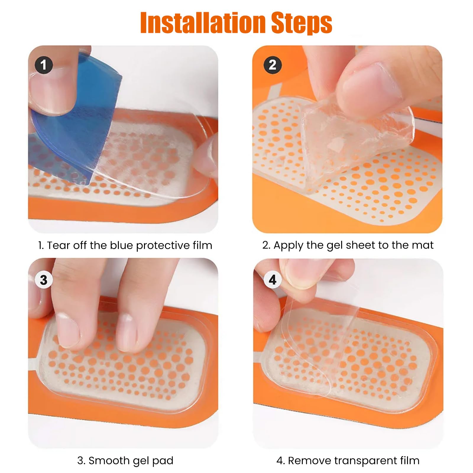 60 Piezas Almohadilla de Gel EMS Gel Pads Electroestimulador Almohadillas de Gel para Electroestimulador Muscular Entrenamiento Abdominal 65 x 45 mm