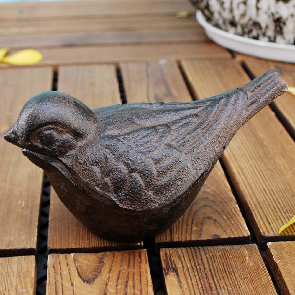 Cast Iron Storage Jar, Bird Shaped Key Box & Sundries Container, Desktop Decor
