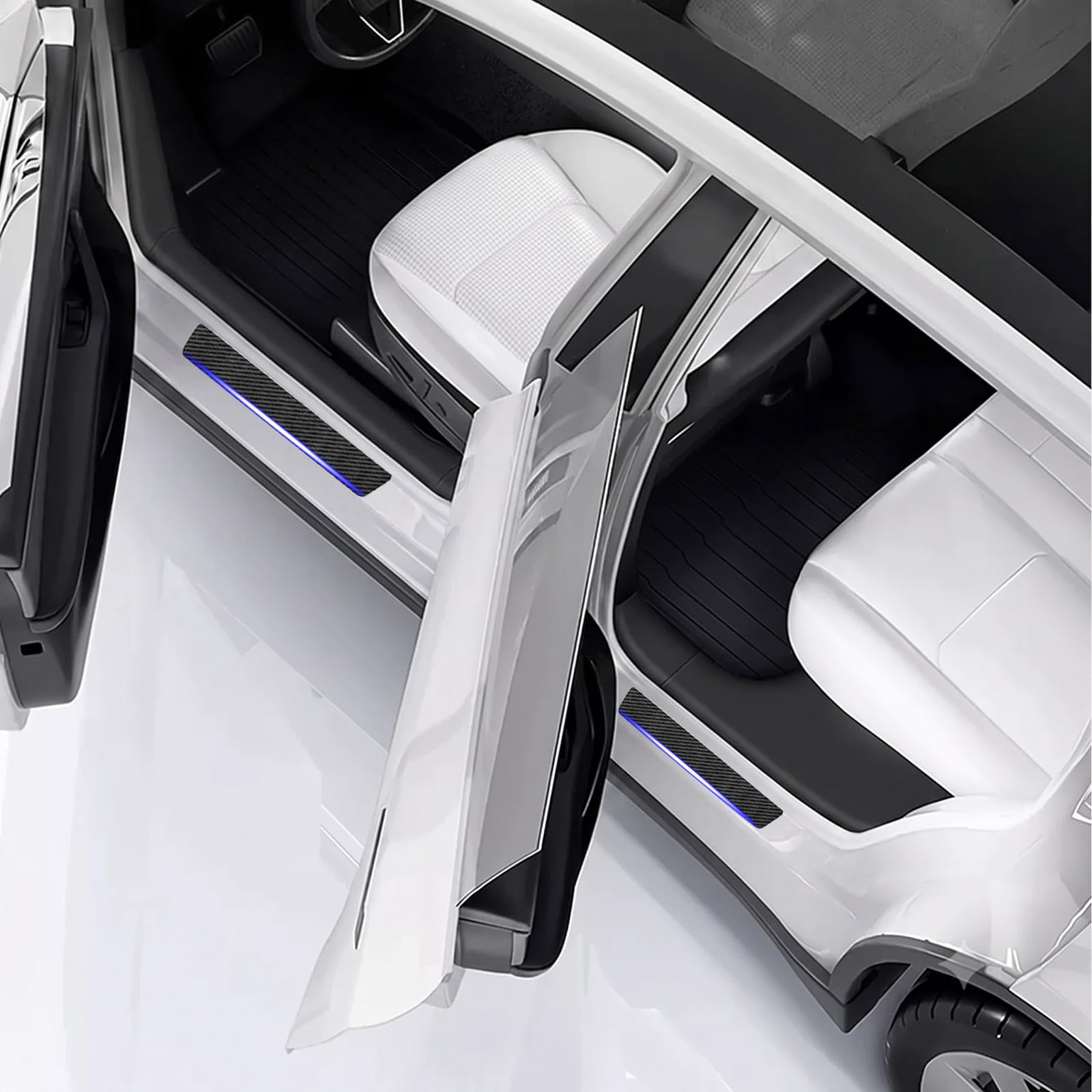 Tryagat Door Sill Protectors for Jeep Wrangler JL 2017-2023 4 Pcs
