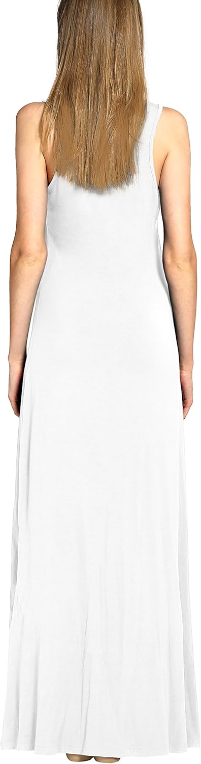 Urban CoCo Women's Scoop Neck Solid Sleeveless Summer Beach Tank Top Casual Maxi Dress - Image 5