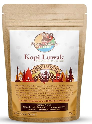 Miniatura 5 de Monkey Business Coffee - Granos enteros de café Wild Kopi Luwak - De origen ético - 4.41 oz (4.4 onzas) (otros pesos y tipos de frijoles
