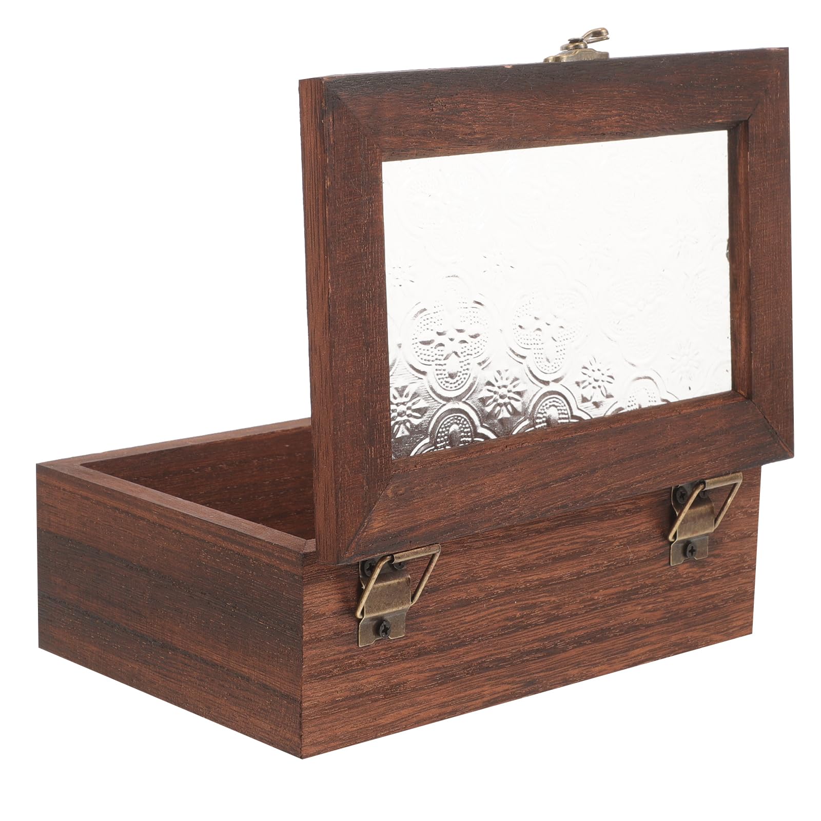 Amazon｜Garneck ジュエリーボックス 木製ボックス ガラス蓋付き 防塵