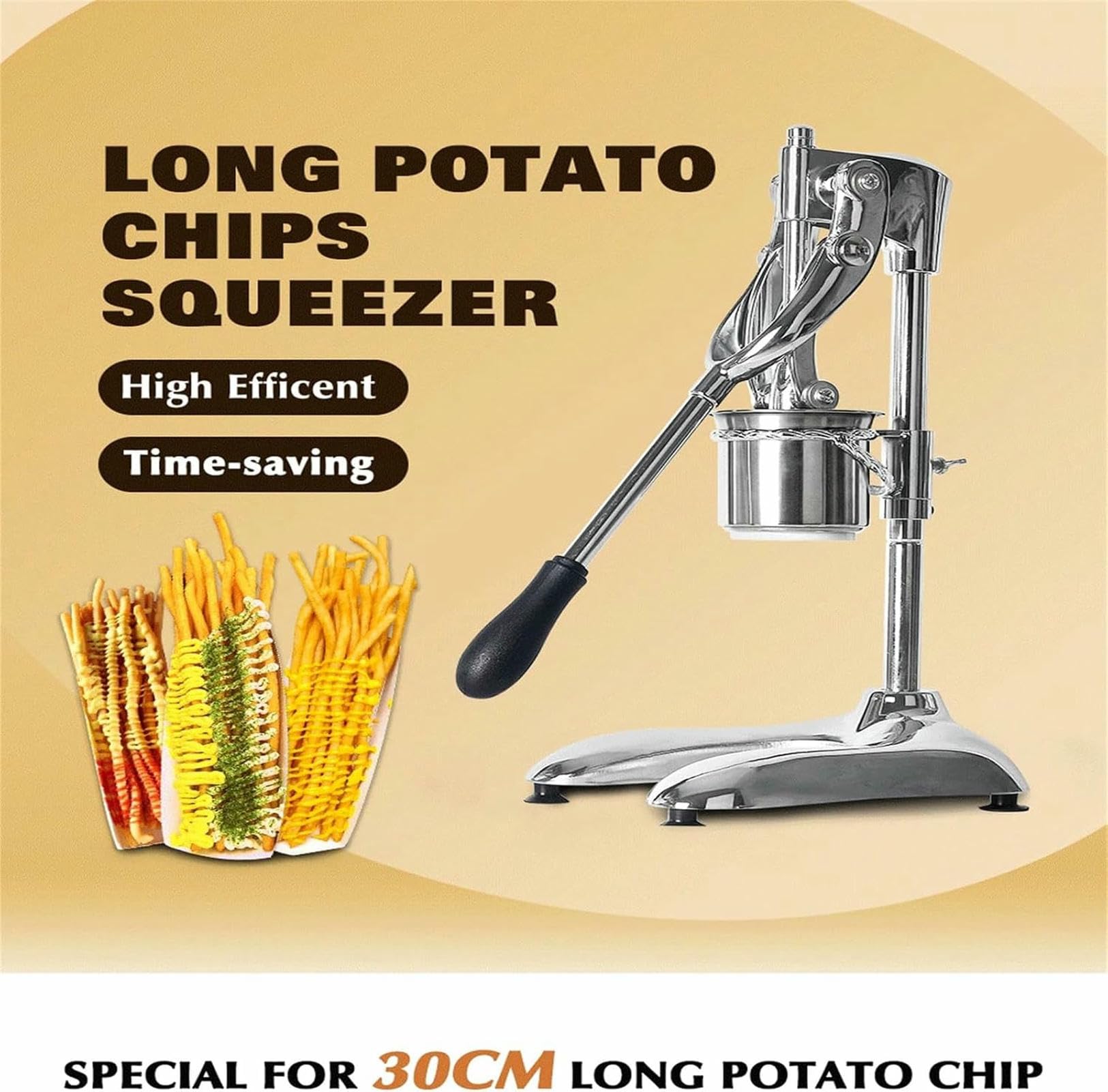 Macchina per Patatine Fritte Manuale, pressa per Impasto in Acciaio Inossidabile, estrusore per Patatine di Patate e Noodles.